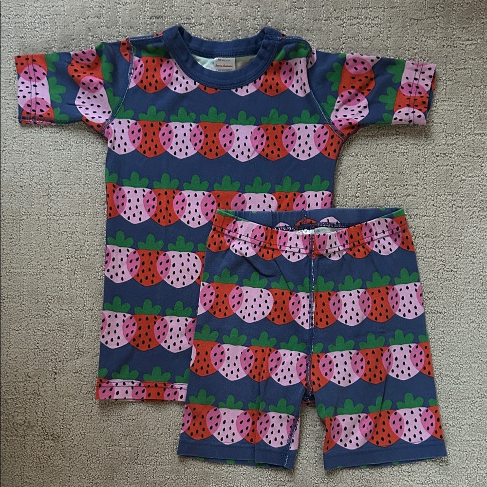 Hanna Andersson Strawberry Print Kids Pajama Set